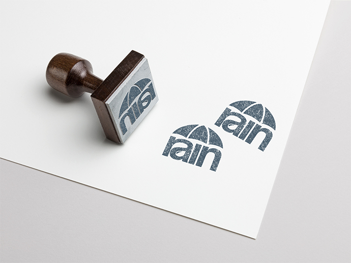 Typographie Marke &laquot;Rain&raquot; Stempel by Anna Krolzig