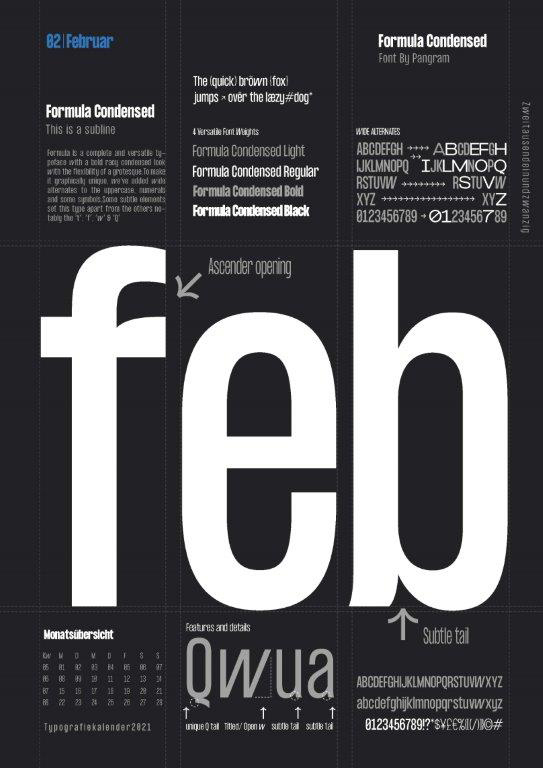 Typographie Kalender by Laura Wuebker