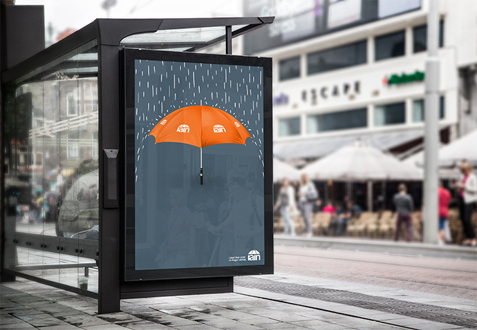 Teaser Typographie Marke &laquot;Rain&raquot; Busstop by Anna Krolzig