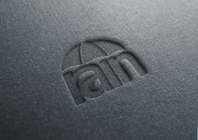 Typographie Marke &laquot;Rain&raquot; Stoffprägung by Anna Krolzig
