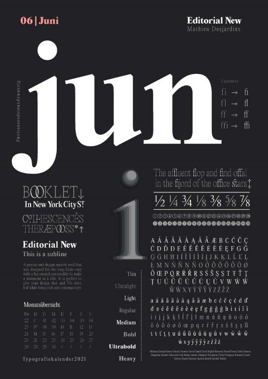 Typographie Kalender by Laura Wuebker